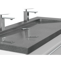 Bad Doppel-Waschtisch NATURE 130cm | Granit-Becken | wei&szl