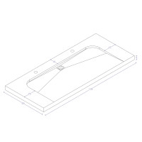 Bad Doppel-Waschtisch NATURE 130cm | Granit-Becken | wei&szl