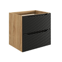 Bad Waschplatz LUX Onyx 60cm Schubladen | Einbaubecken bk | 