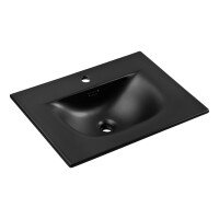 Bad Waschplatz LUX Onyx 60cm Schubladen | Einbaubecken bk | 