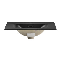 Bad Waschplatz LUX Onyx 60cm Schubladen | Einbaubecken bk | 