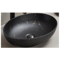 Bad Waschplatz LUX Onyx 90cm Schublade | Becken marmoriert |
