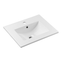 Bad Waschplatz ARUBA black 50cm | Einbaubecken | eiche-schwa