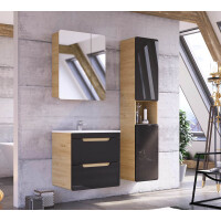 Bad  Waschplatz ARUBA black 40cm XS | Einbaubecken | eiche-s