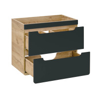 Bad-Set 5-teilig ARUBA black 60cm | Einbaubecken | eiche-sch