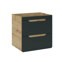 Bad-Set 5-teilig ARUBA black 60cm | Einbaubecken | eiche-sch