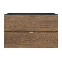 Bad Waschplatz TALINA 80cm | Einbaubecken black | oak-schwar