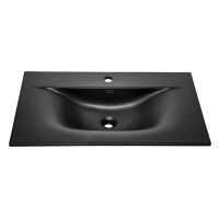Bad Waschplatz TALINA 80cm | Einbaubecken black | oak-schwar