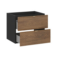 Bad Doppelwaschplatz TALINA 120cm | Einbaubecken black | oak