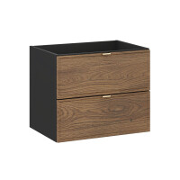 Bad Doppelwaschplatz TALINA 120cm | Einbaubecken black | oak