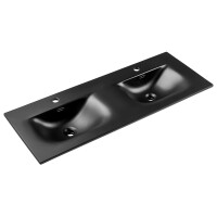 Bad Doppelwaschplatz TALINA 120cm | Einbaubecken black | oak