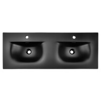 Bad Doppelwaschplatz TALINA 120cm | Einbaubecken black | oak