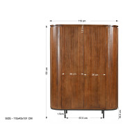 Highboard SmArt Deco 115 x 151cm | Lamellen-Front | Mango ma