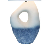 Tischleuchte Keramik handbemalt 69cm hoch | blau-weiß 