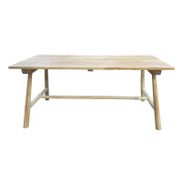 Garten Esstisch 180 x 90 cm Rundholz | Teakholz 3