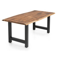 Essgruppe 5-teilig Wabe 160 x 85cm Akazie | grün-schwar