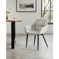 Essgruppe 5-teilig Wabe 160 x 85cm Akazie | creme-schwarz 5