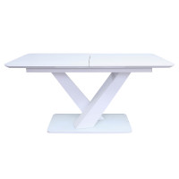 Essgruppe 5-teilig WhiteLine 160/200 x 90cm Akazie | chrom-w