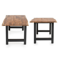 Essgruppe 5-teilig Cord160 x 85cm Akazie | beige-schwarz 7