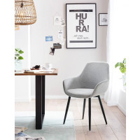 Essgruppe 5-teilig Struktur 160 x 85cm Akazie | hellgrau-sch