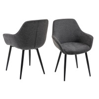 Essgruppe 5-teilig Struktur 160 x 85cm Akazie | anthrazit-sc