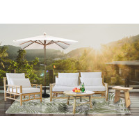 Gartenset 2-teilig Sofa inkl. Polsterung mit Tisch rund | Te