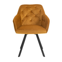 Essgruppe 5-teilig Samt 160 x 85cm Akazie | gelb-schwarz 6