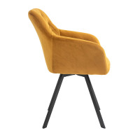 Essgruppe 5-teilig Samt 160 x 85cm Akazie | gelb-schwarz 7