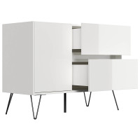 Sideboard FAVIER 100 x 76cm | 2 Schubladen 1 Tür | wei&