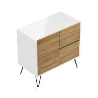 Sideboard FAVIER 80 x 76cm | 2 Schubladen 1 Tür | wei&s