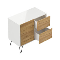 Sideboard FAVIER 80 x 76cm | 2 Schubladen 1 Tür | wei&s