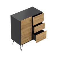 Sideboard FAVIER 80 x 94cm | 3 Schubladen 1 Tür | grafi