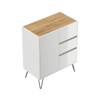 Sideboard FAVIER 80 x 94cm | 3 Schubladen 1 Tür | wei&s