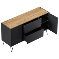 Sideboard FAVIER 140 x 76cm | 2 Schubladen 2 Türen | gr