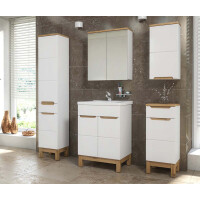 Badezimmer Hochschrank Kalli 187cm 1-türig + Klappe | w