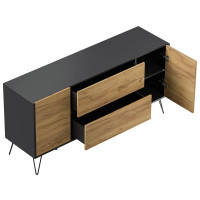 Sideboard FAVIER 155 x 76cm | 2 Schubladen 2 Türen | gr