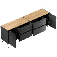 Sideboard FAVIER 200 x 76cm | 4 Schubladen 2 Türen | gr