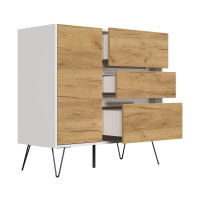 Sideboard FAVIER 100 x 94cm | 3 Schubladen 1 Tür | wei&