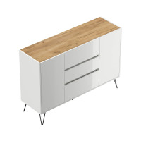 Sideboard FAVIER 140 x 94cm | 3 Schubladen 2 Türen | we