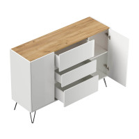Sideboard FAVIER 140 x 94cm | 3 Schubladen 2 Türen | we