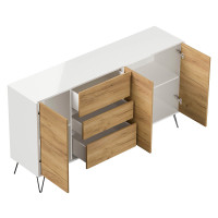 Sideboard FAVIER 180 x 94cm | 3 Schubladen 3 Türen | we