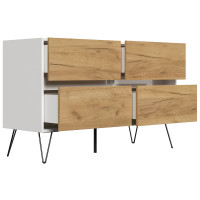 Sideboard FAVIER 120 x 76cm | 4 Schubladen | weiß-eich