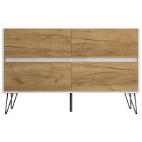 Sideboard FAVIER 120 x 76cm | 4 Schubladen | weiß-eich