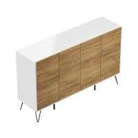 Sideboard FAVIER 155 x 94cm | 4 Türen | weiß-eich