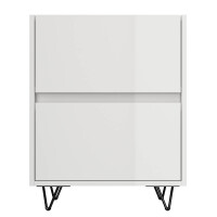 Nachttisch FAVIER 50 x 65cm | 2 Schubladen | weiß-hoch