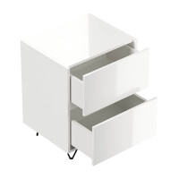 Nachttisch FAVIER 50 x 65cm | 2 Schubladen | weiß-hoch