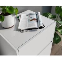 Nachttisch FAVIER 50 x 65cm | 2 Schubladen | weiß-hoch