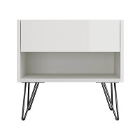 Nachttisch FAVIER 50 x 50cm | 1 Schublade SET | weiß-h