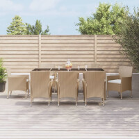 9-tlg. Garten-Essgruppe mit Kissen Beige gallery