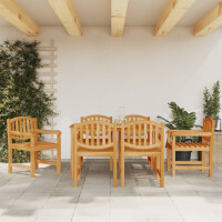 7-tlg. Garten-Essgruppe Massivholz Teak Hartholz